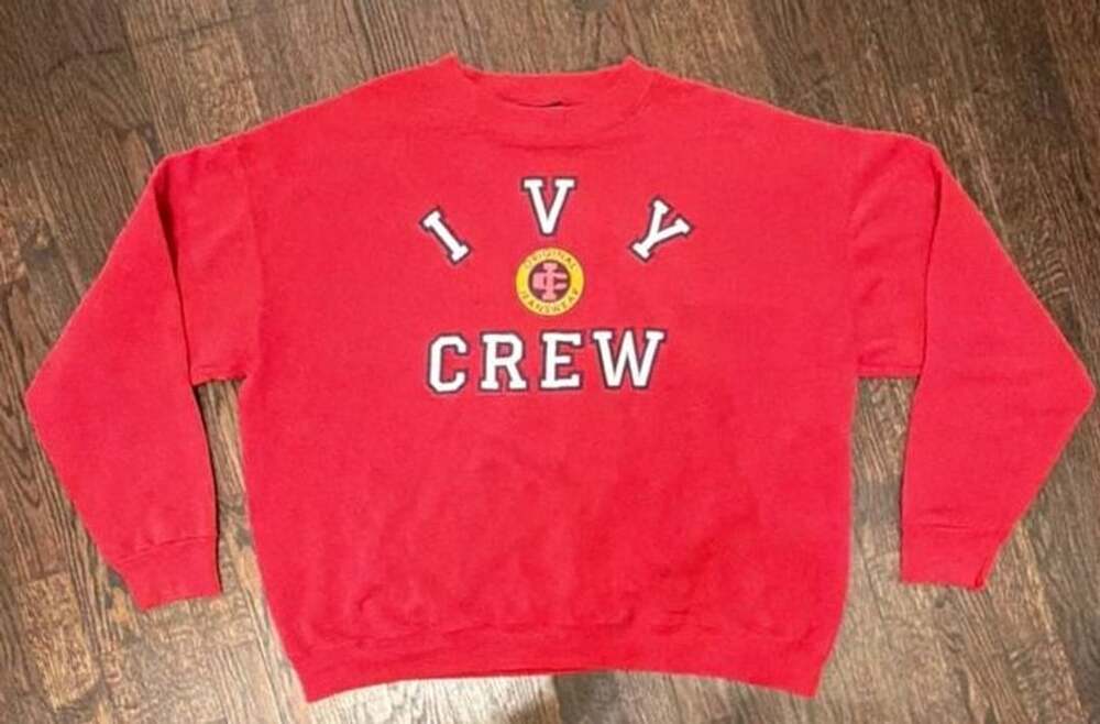 Vintage IVY CREW Red Graphic Sweatshirt Made in USA